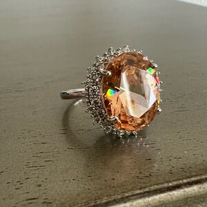 Fashion Luxury Champagne and Clear Zircon Ring